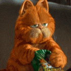 加菲猫喜爱吃零食表情图片